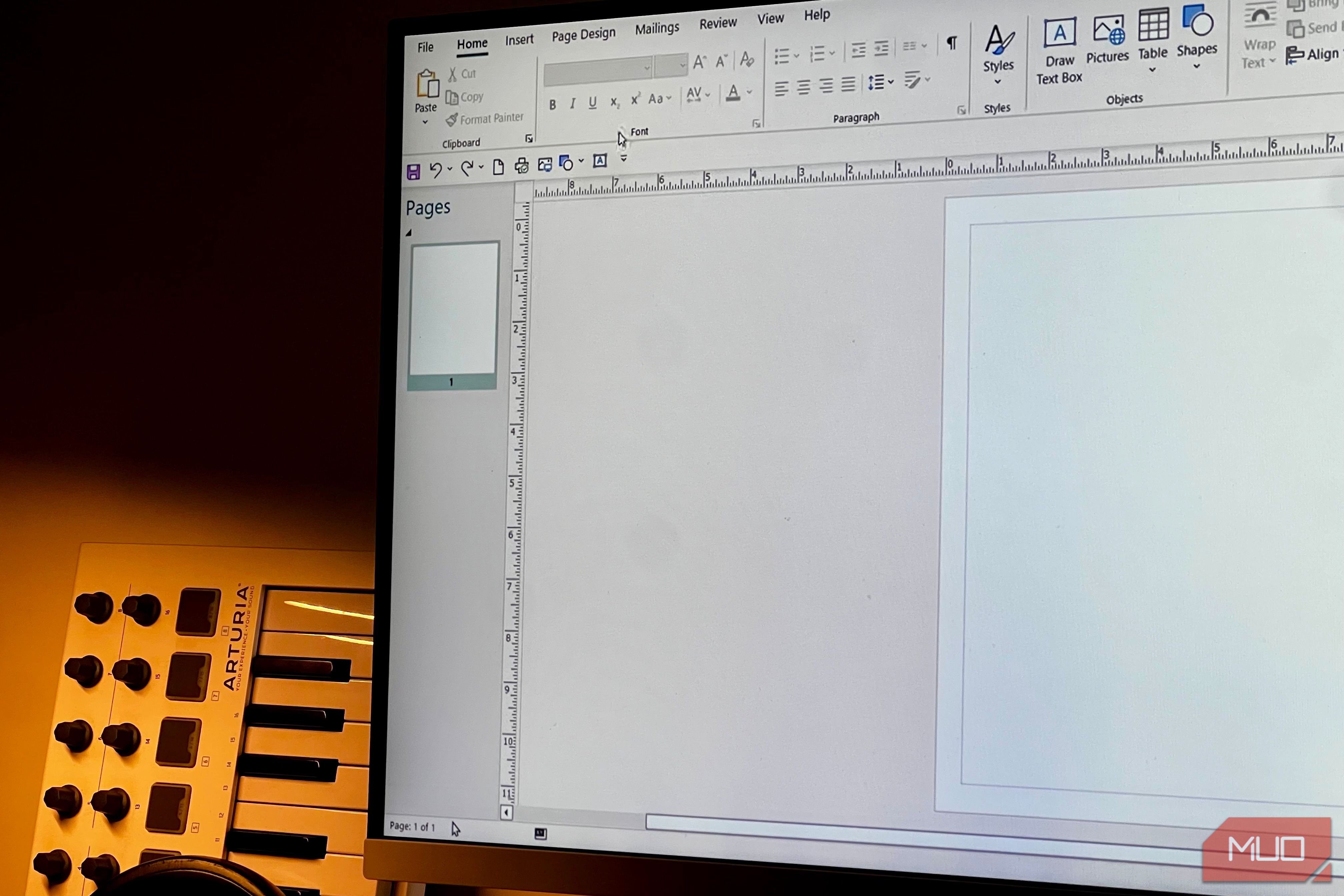Microsoft Publisher on Monitor