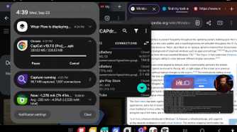 Using multitasking features on Tab A11: split screen, Picture-in-picture, and pop-up screen together while downloaidng on Chrome. split pip tab a11