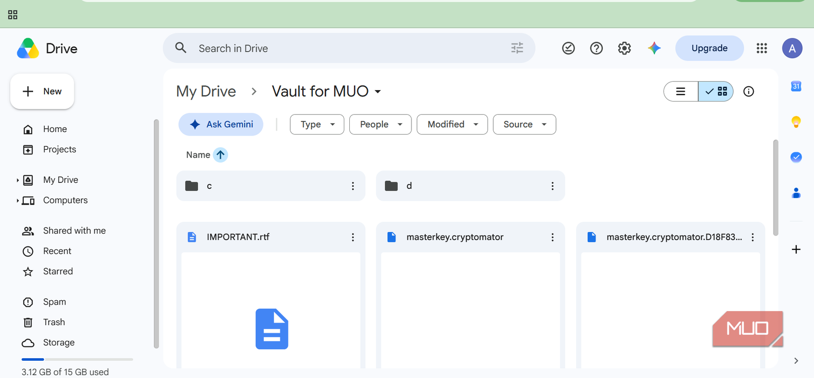 My encrypted folder on Google Drive
