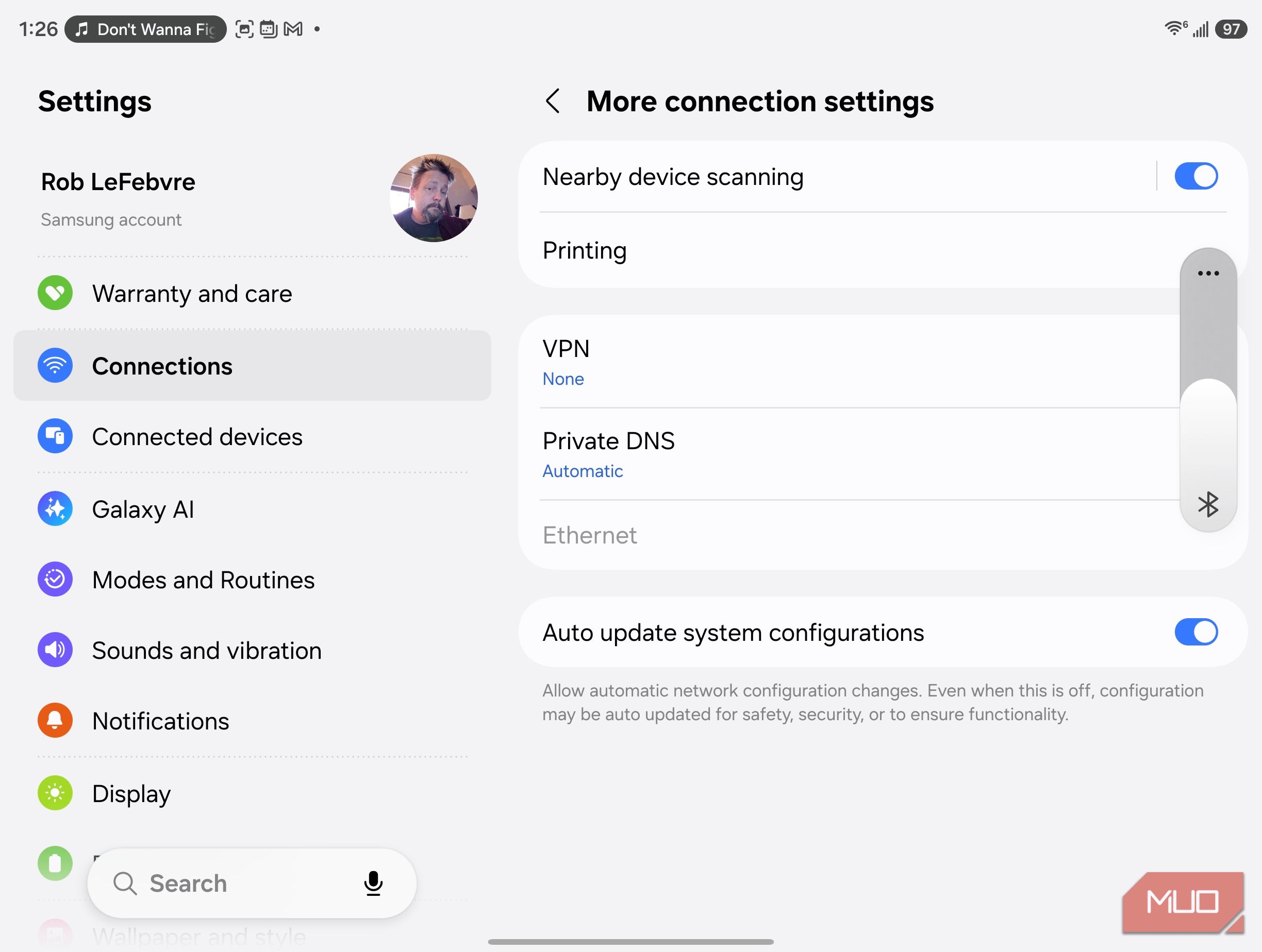 nearby device scanning on