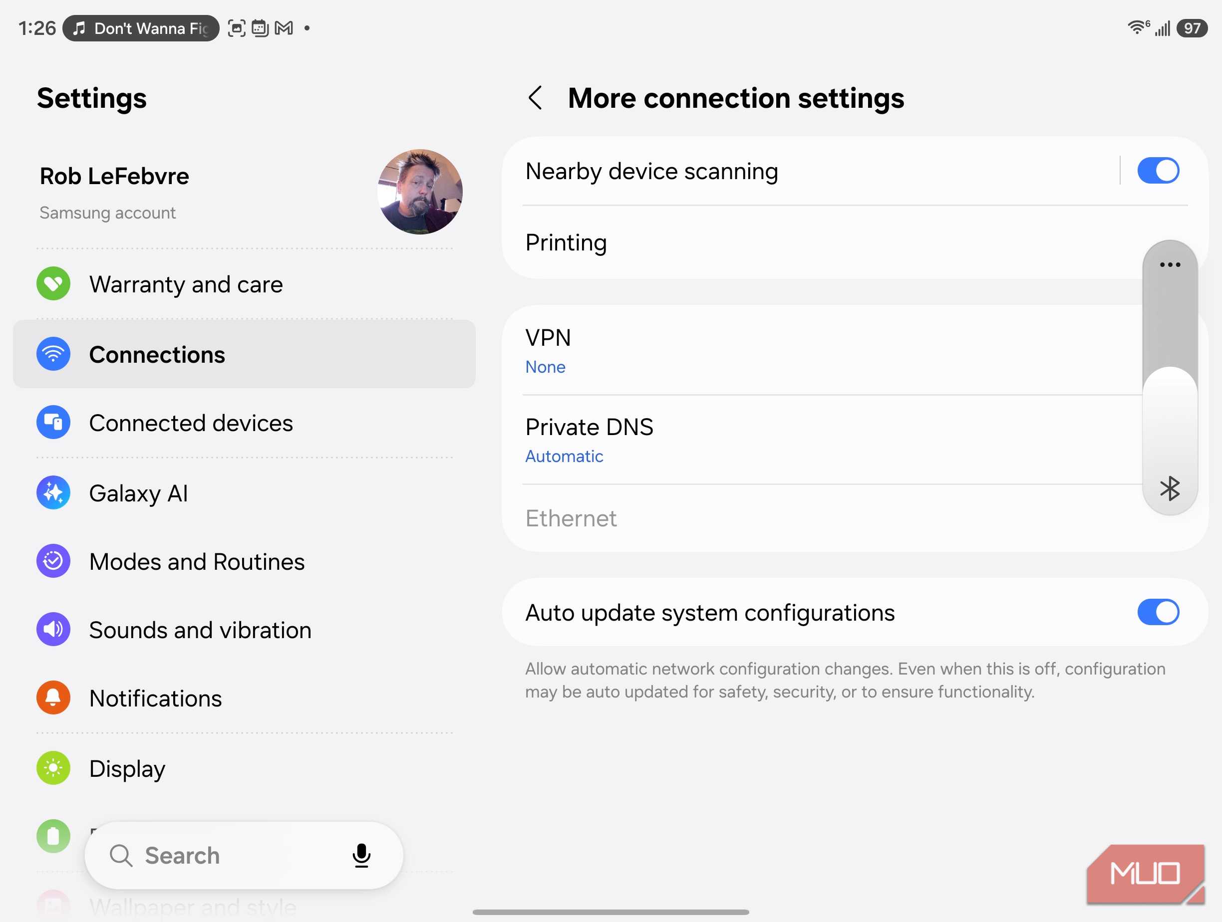 nearby device scanning on