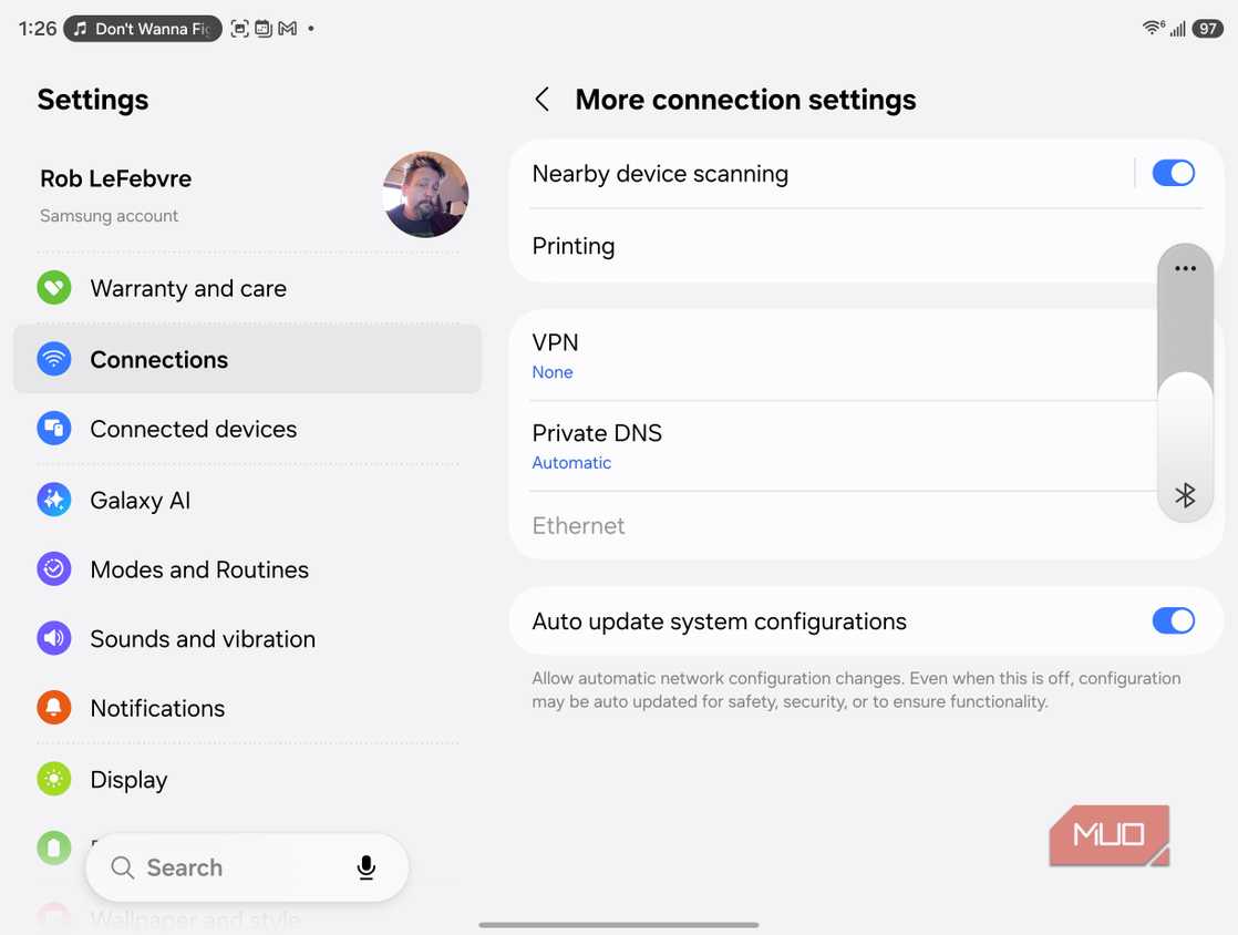 nearby device scanning on