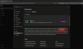 Neon connector listing in the Claude directory marked as connected.