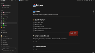 The Inbox page in Notion.