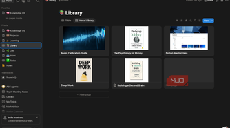 The Library page in Notion.