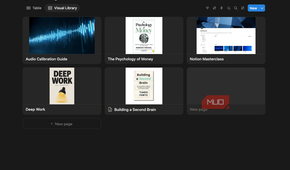 A Notion library home page.