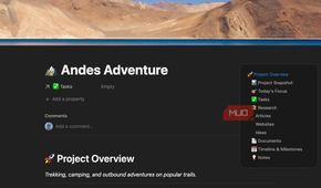 A Notion project homepage.