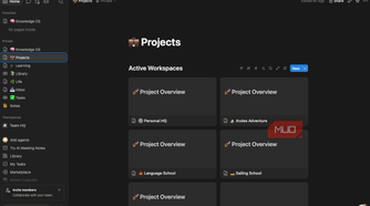 The Projects page in Notion.