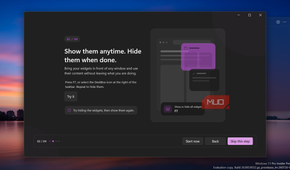 Onboarding guide explaining how to hide widgets