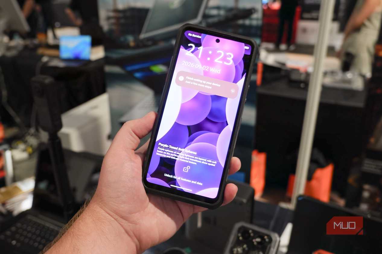 The Oukitel WP70 Ultra in the hand at IFA.