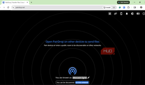 PairDrop file sharing interface on web browser