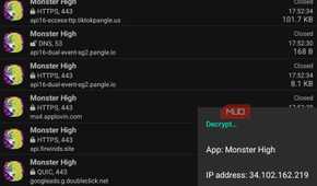 PCAPdroid decrypt option Monster High list