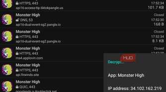 PCAPdroid decrypt option Monster High list