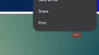 PDF reader app options menu open