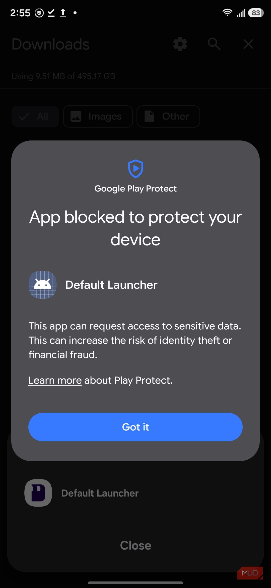 Play Protect blocking the APK