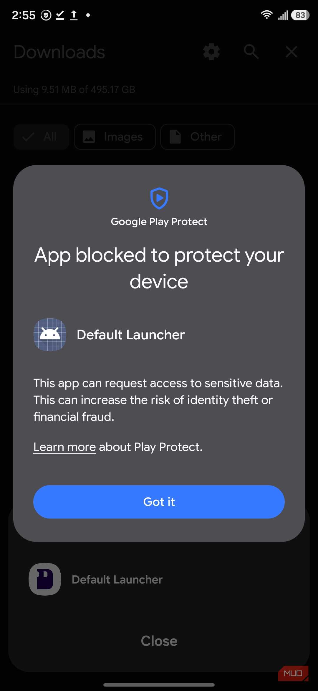 Play Protect blocking the APK