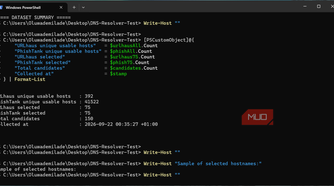 PowerShell dataset summary