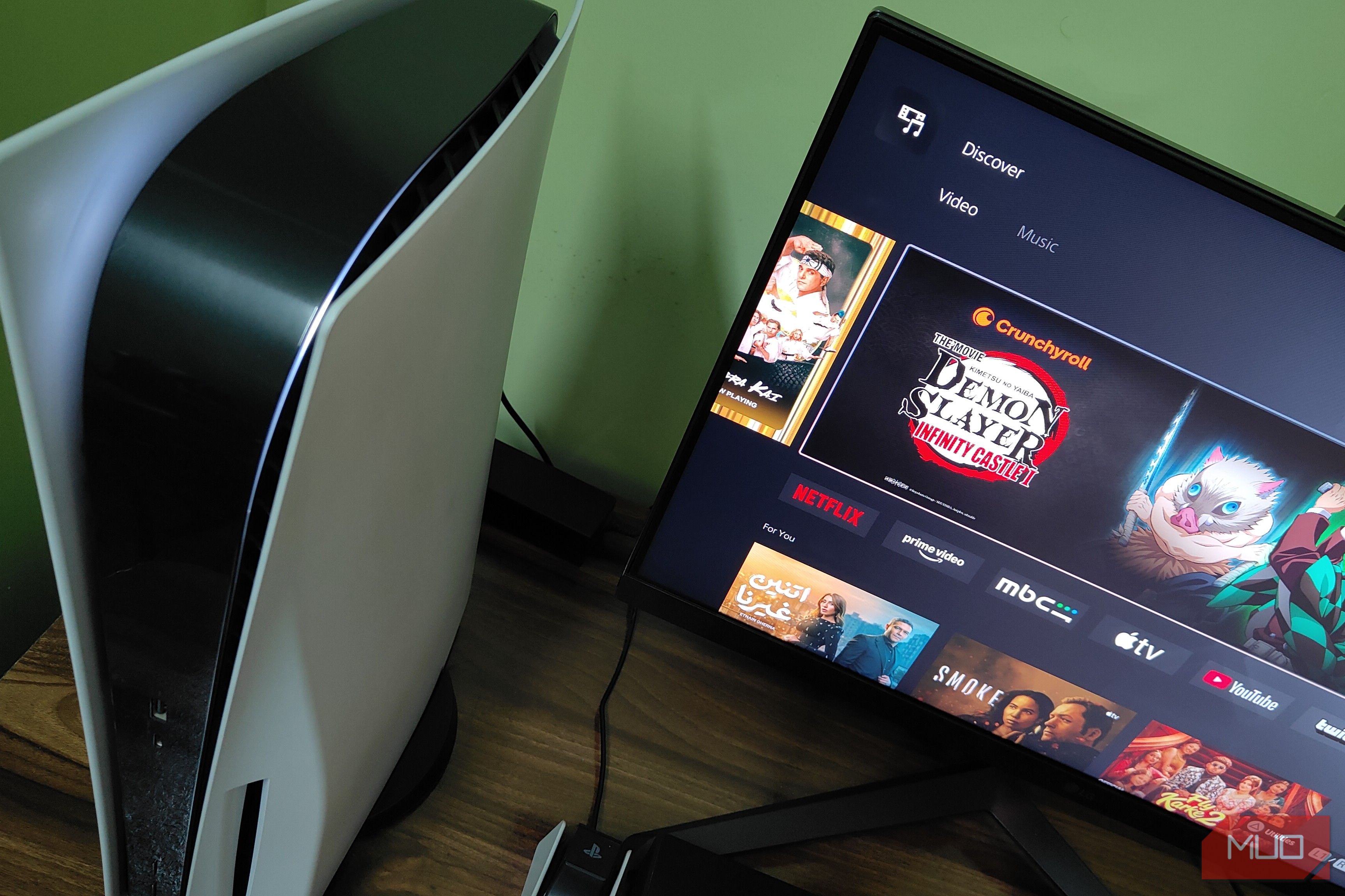 PS5 with the media center tab