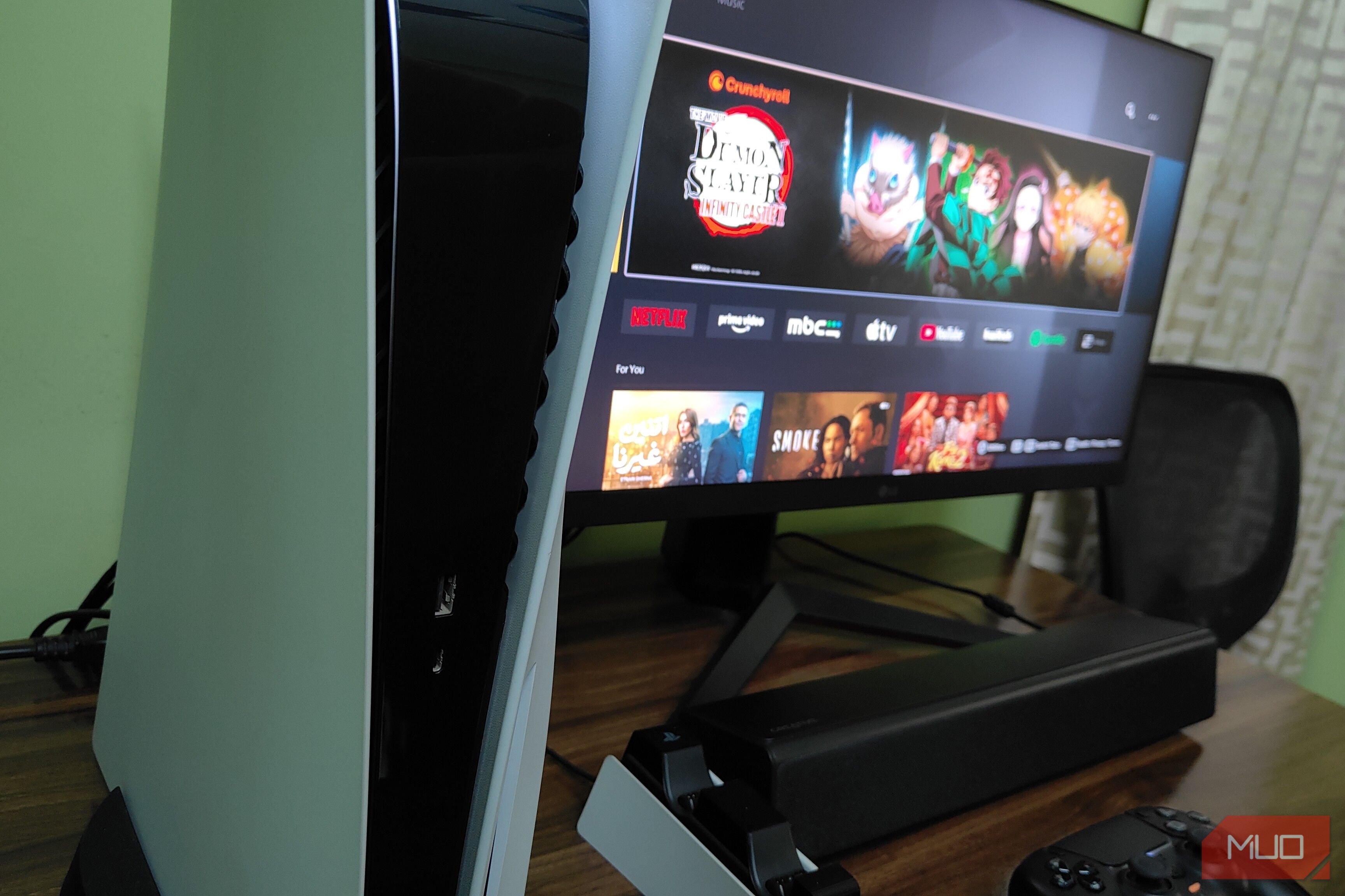 PS5 with the media center tab