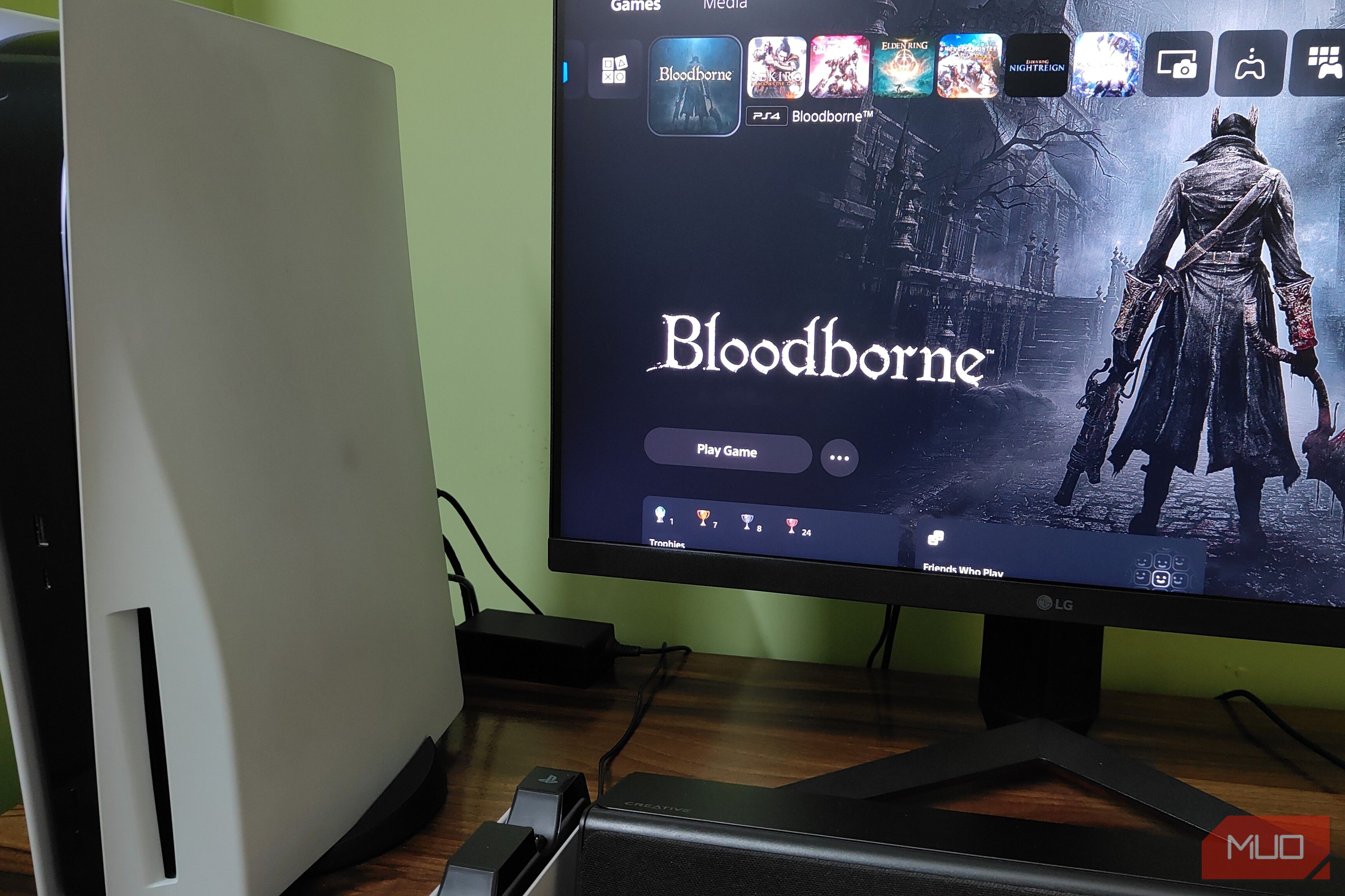 PS5's dashboard showcasing games