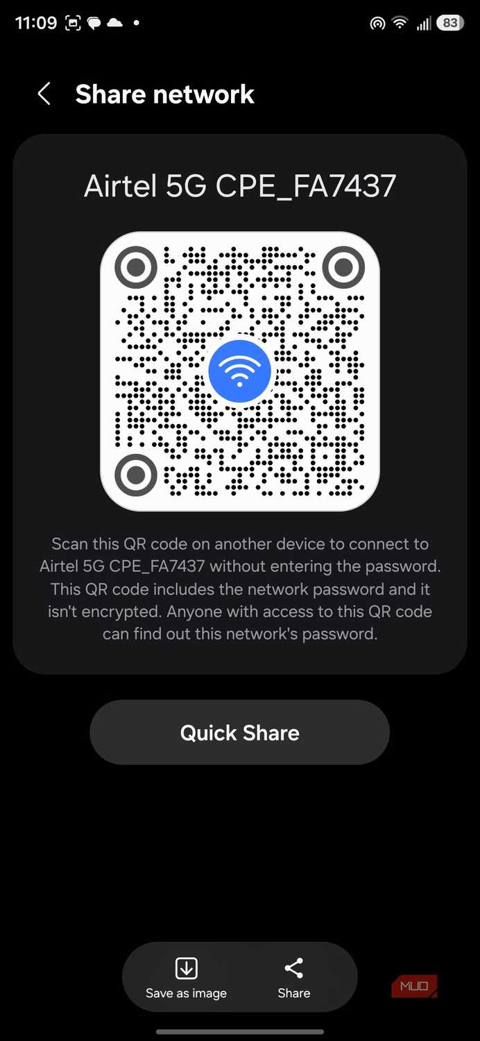 QR code to share Wi_Fi network