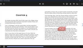 Reading The Great Gatsby in e_reader app