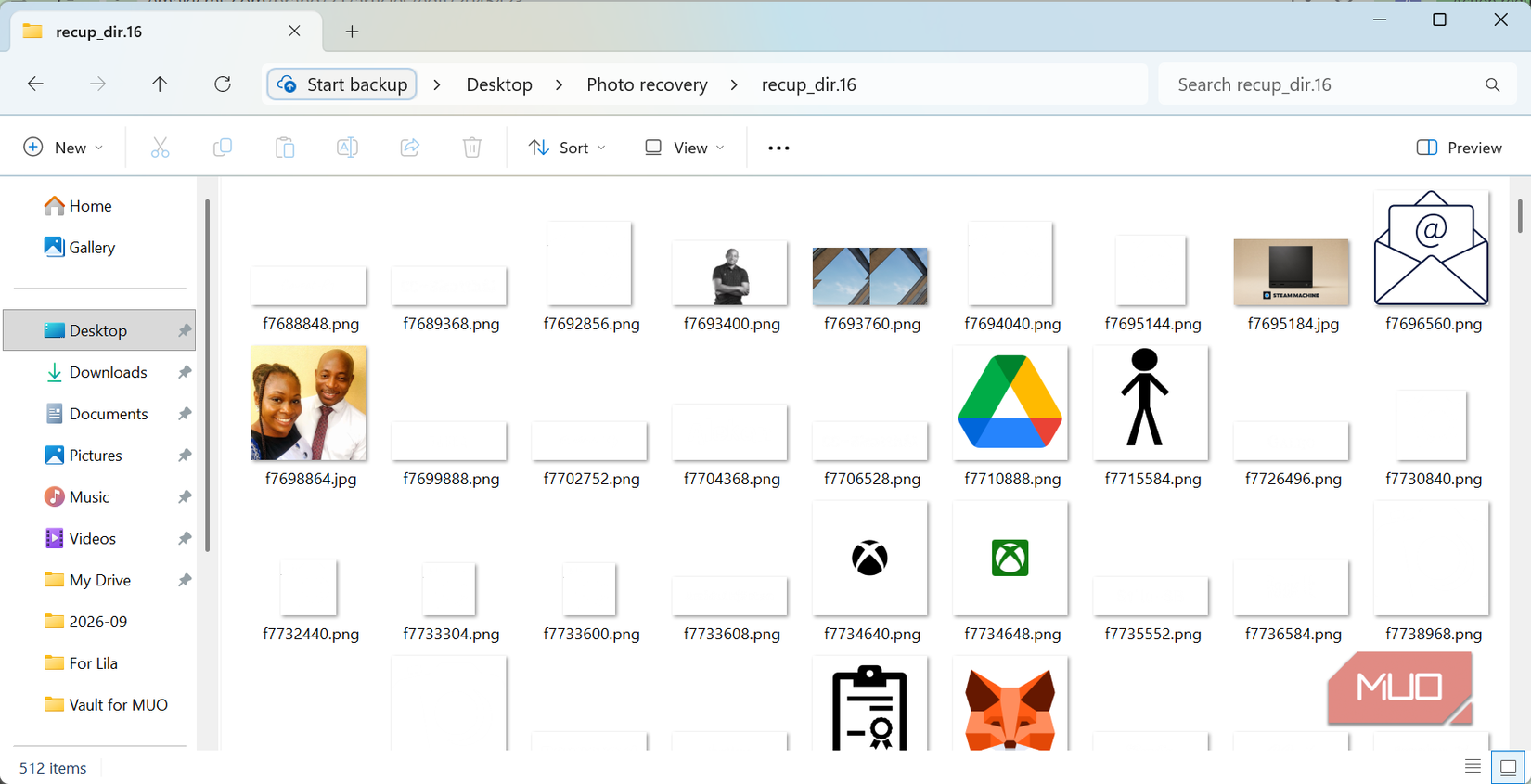 Recovered files with PhotoRec
