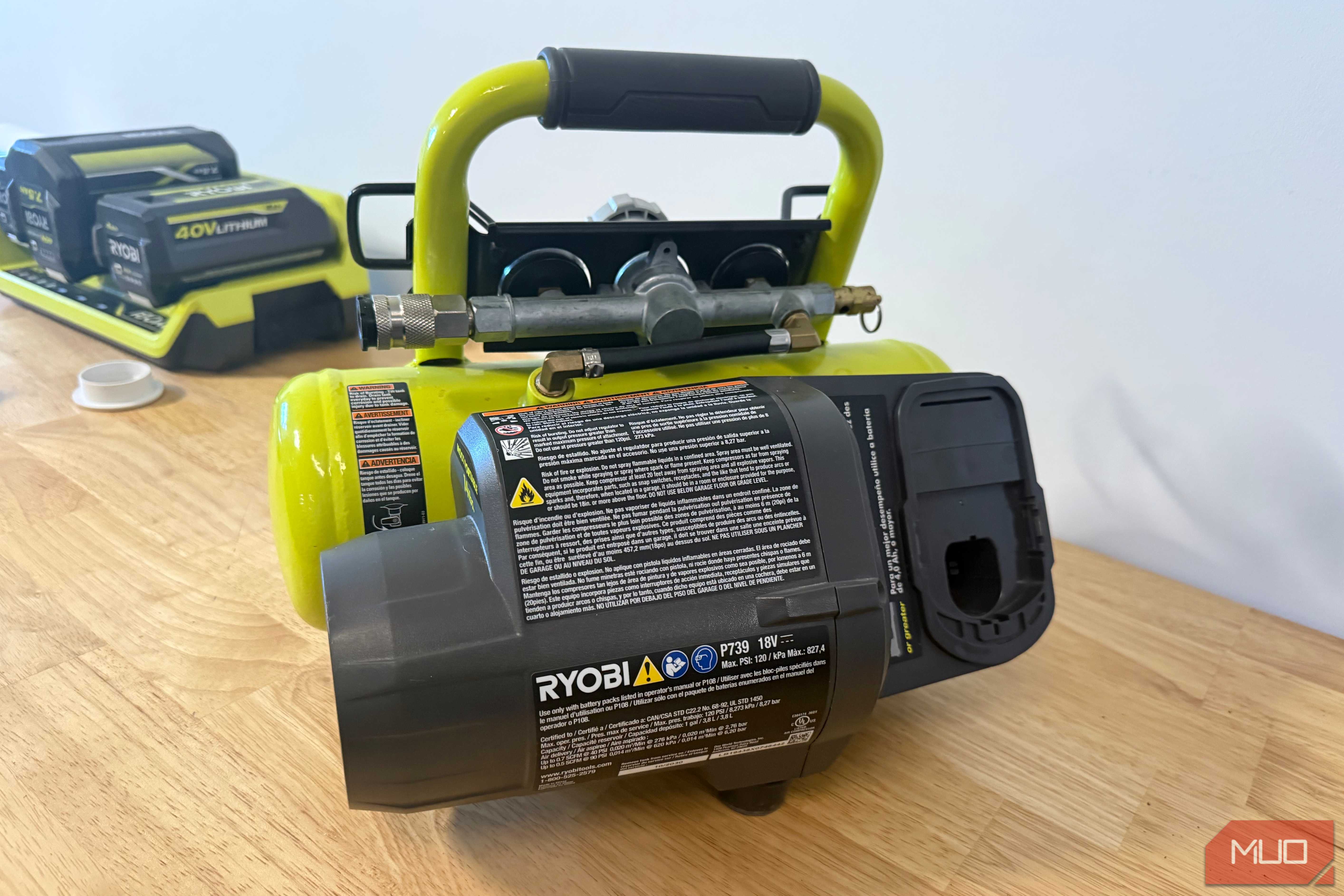 Compressor Rear View These Ryobi tools pay for themselves the first time you use them