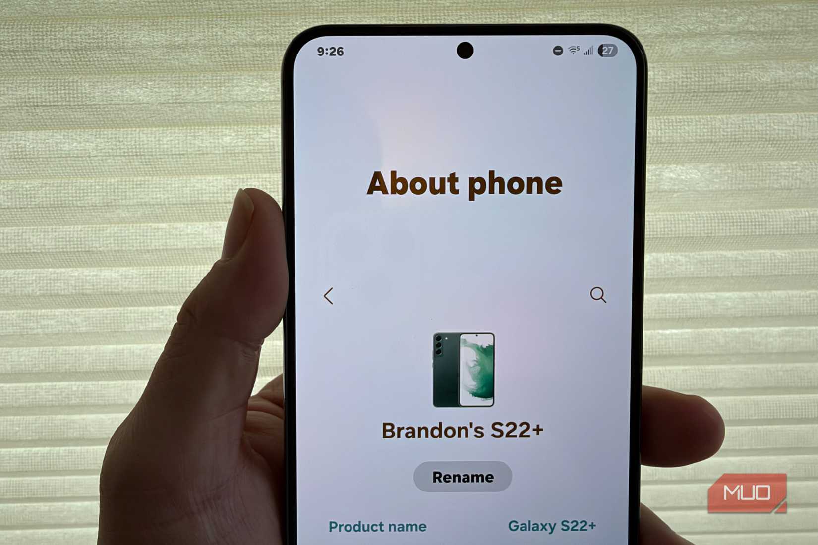 s22 plus about phone screen