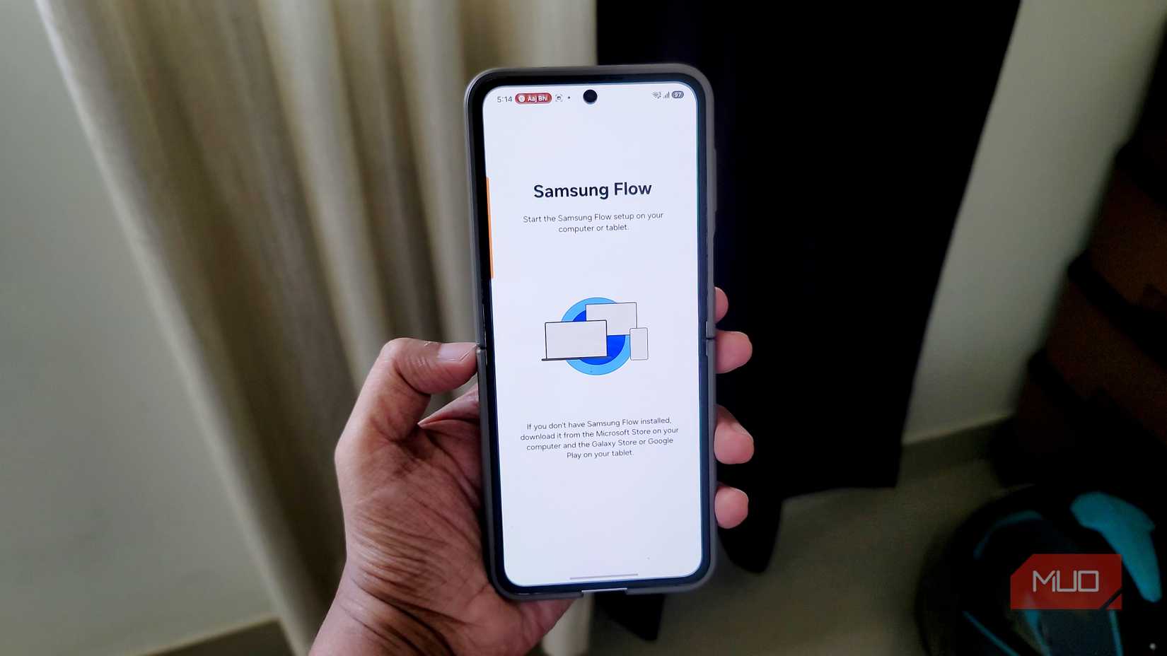 samsung flow setup screen on galaxy smartphone
