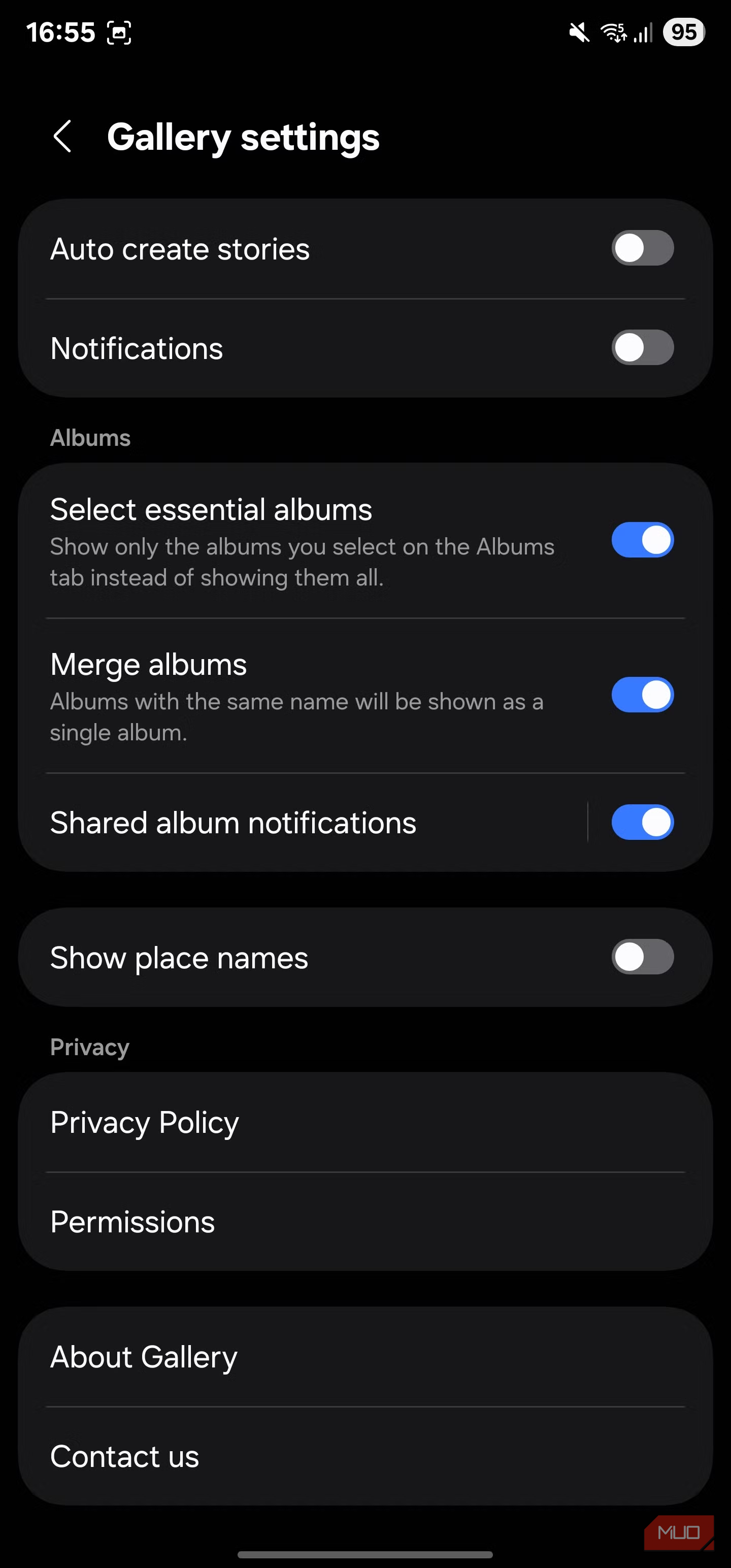 Samsung gallery app settings.-1