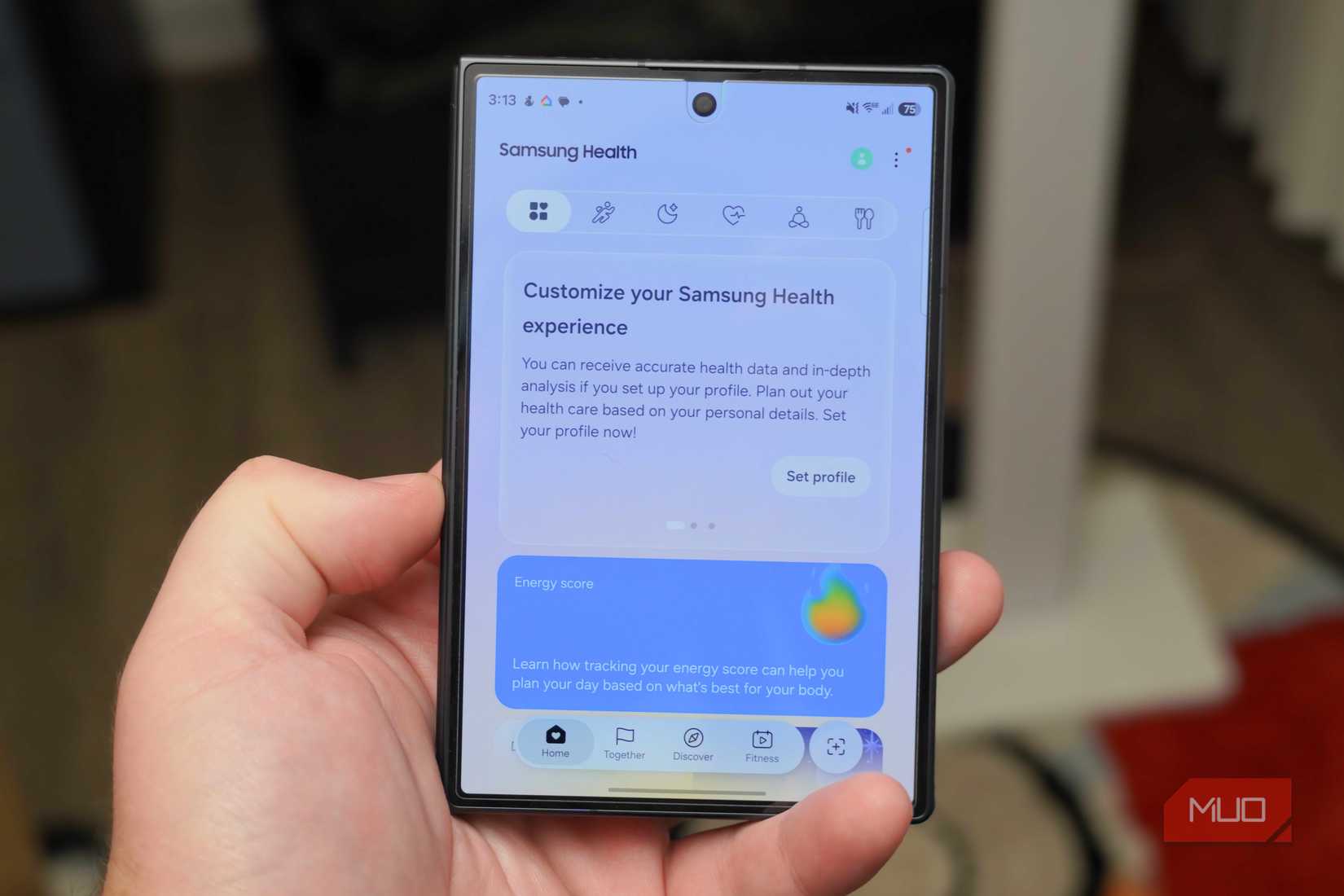 The Samsung Health app on a Galaxy Z Fold 8.