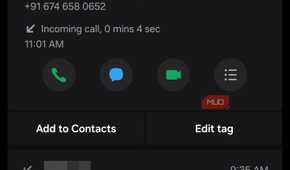 Samsung Phone call log with custom tag