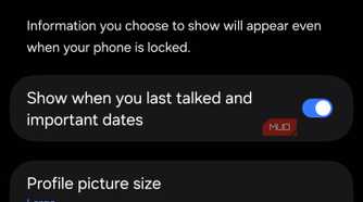 Samsung Phone caller information settings menu