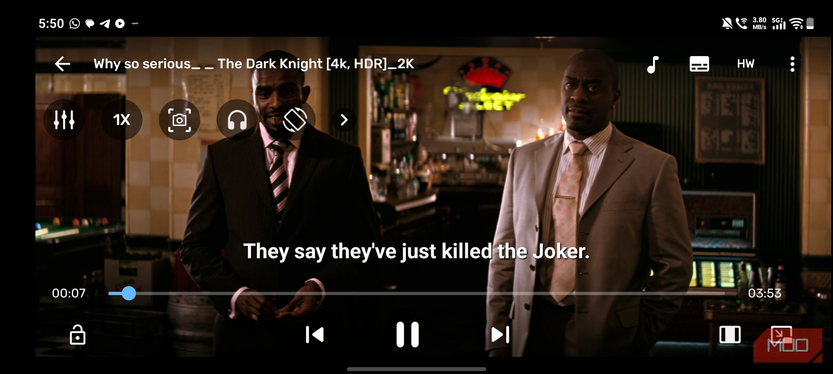 a screenshot of a movie running on mx player on vivo x300 pro