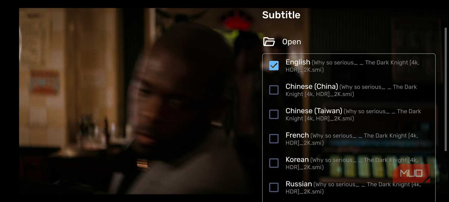 a screenshot of subtitle options on mx player on android