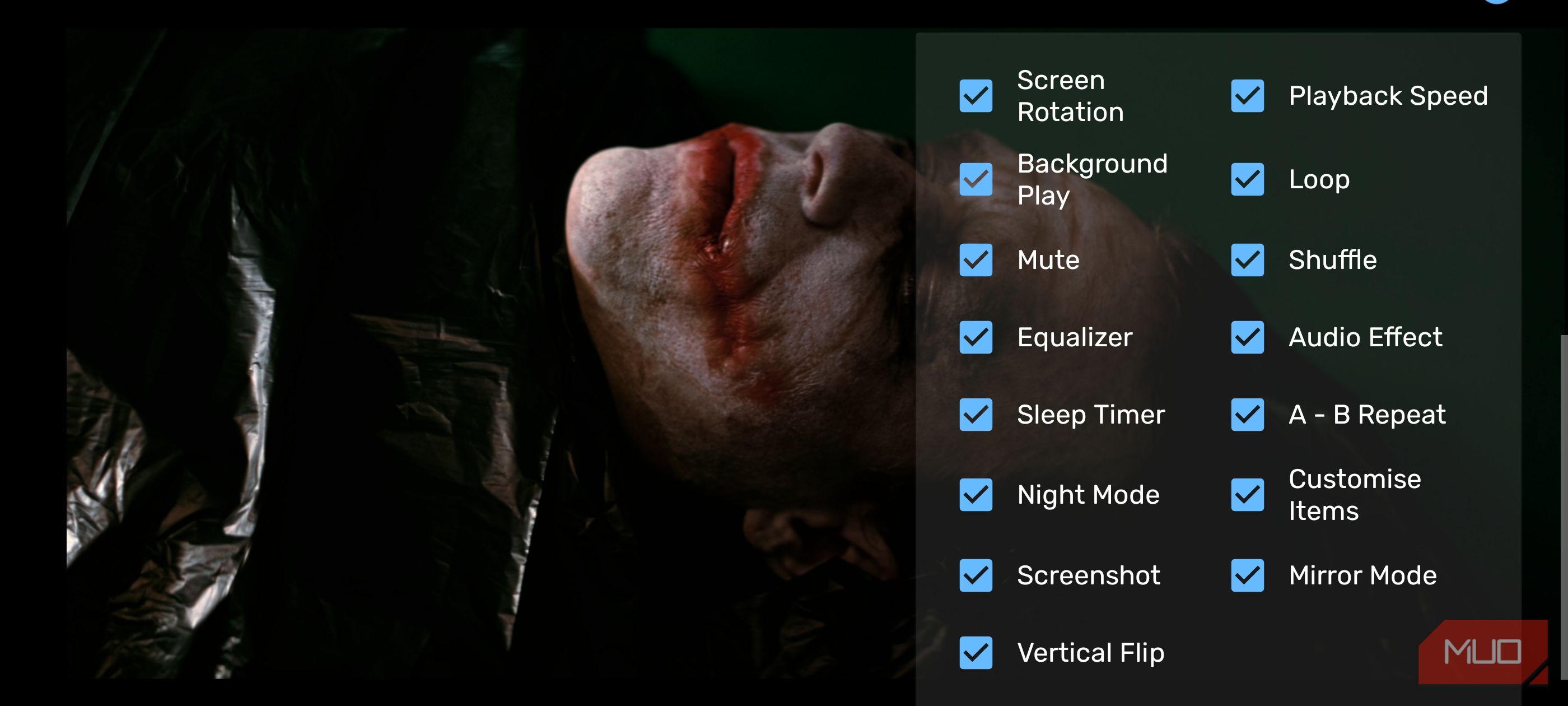 a screenshot of options on mx player on vivo x300 pro