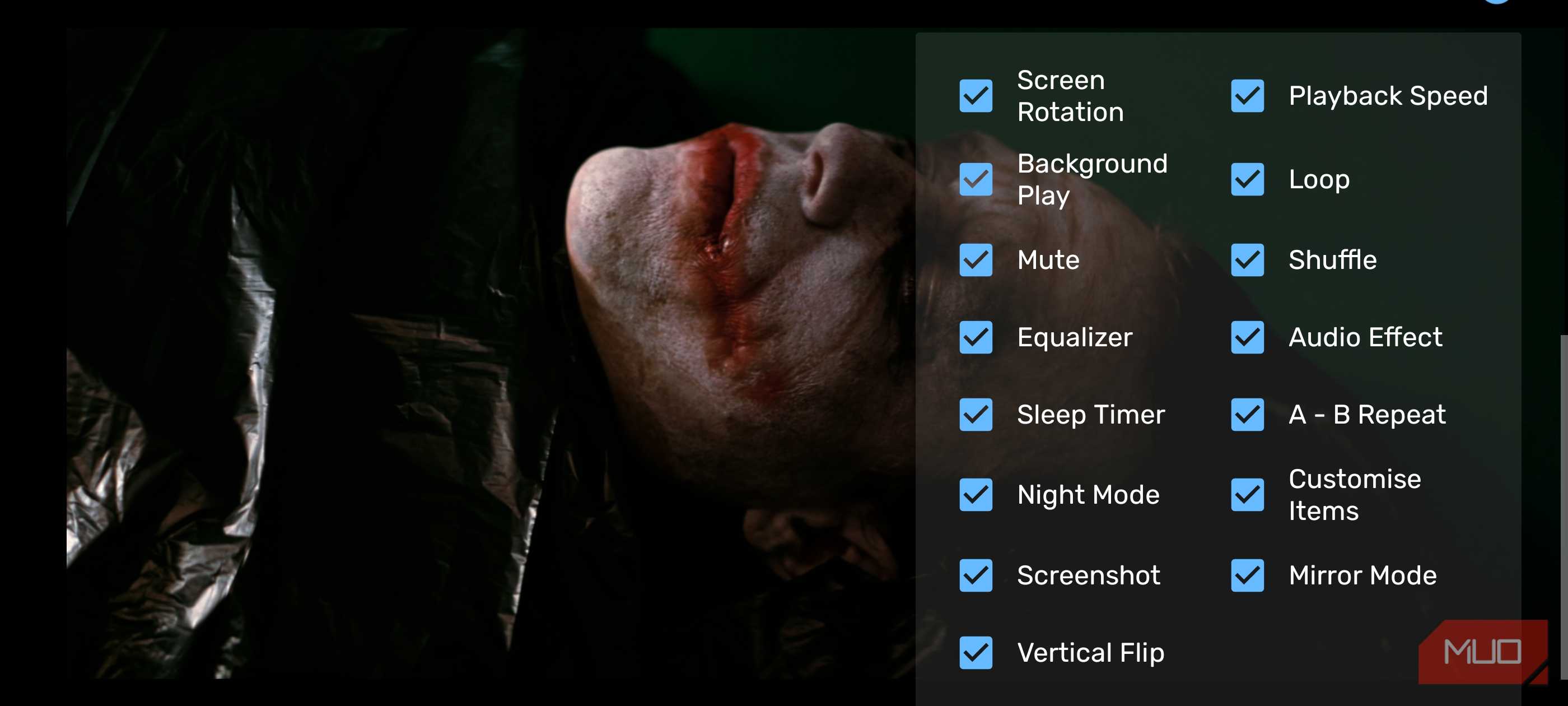 a screenshot of options on mx player on vivo x300 pro