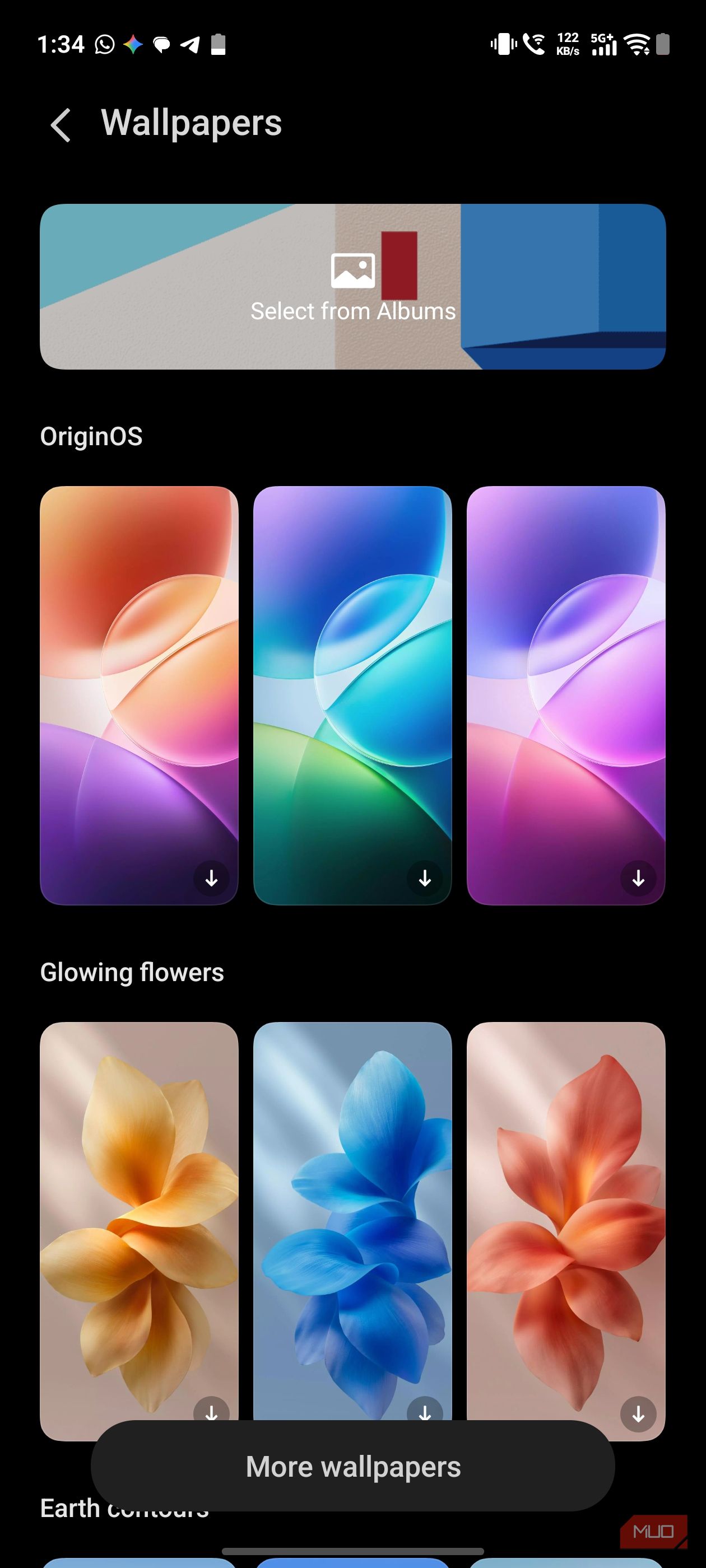 a screenshot of vivo's built in wallpaper feature