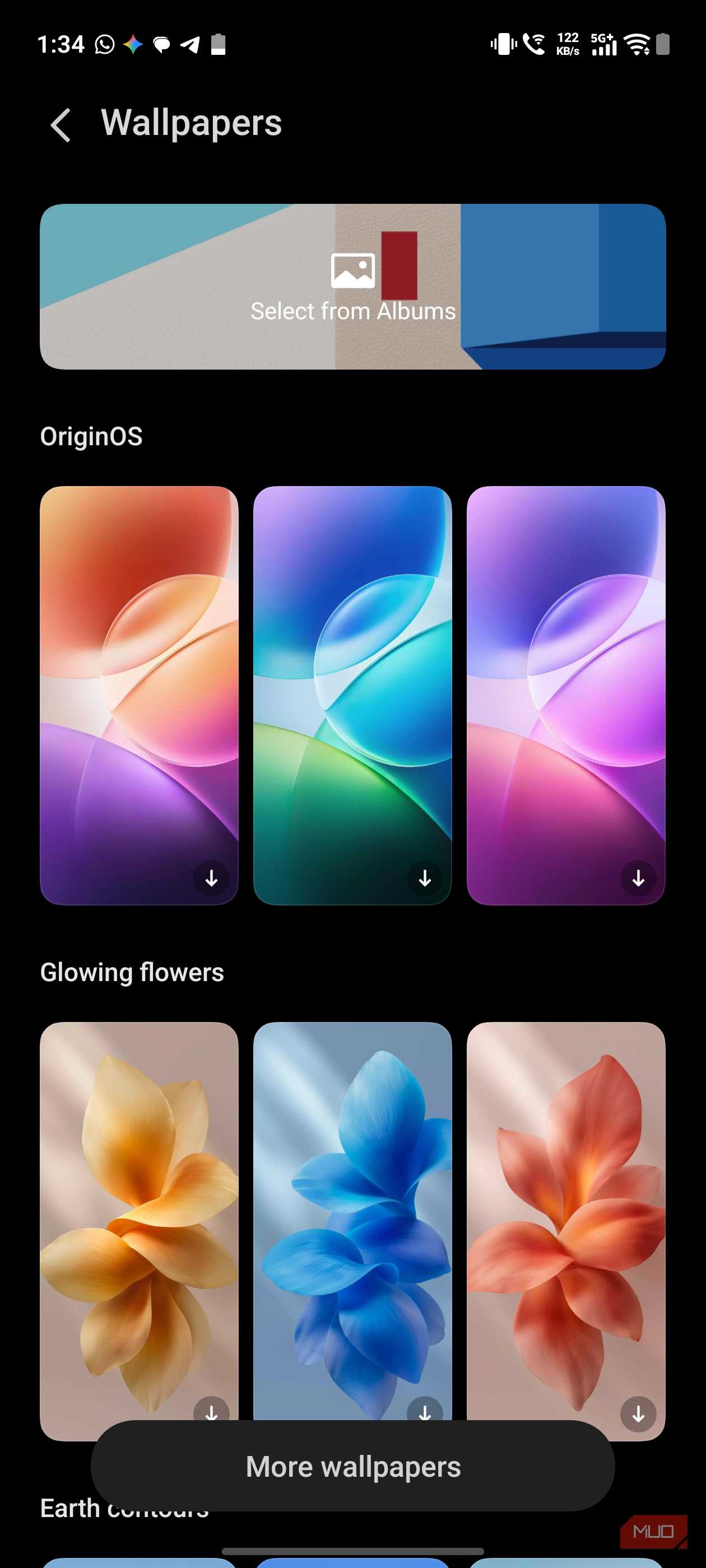 a screenshot of vivo's built in wallpaper feature