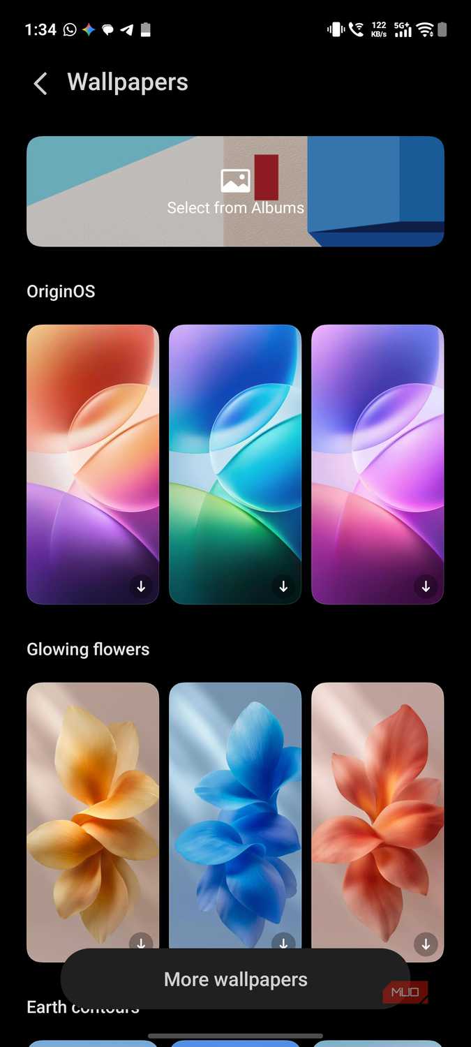a screenshot of vivo's built in wallpaper feature