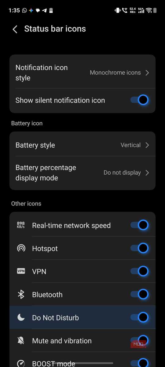 Главное меню системных настроек Android общие параметры конфигурации операционной системы Android