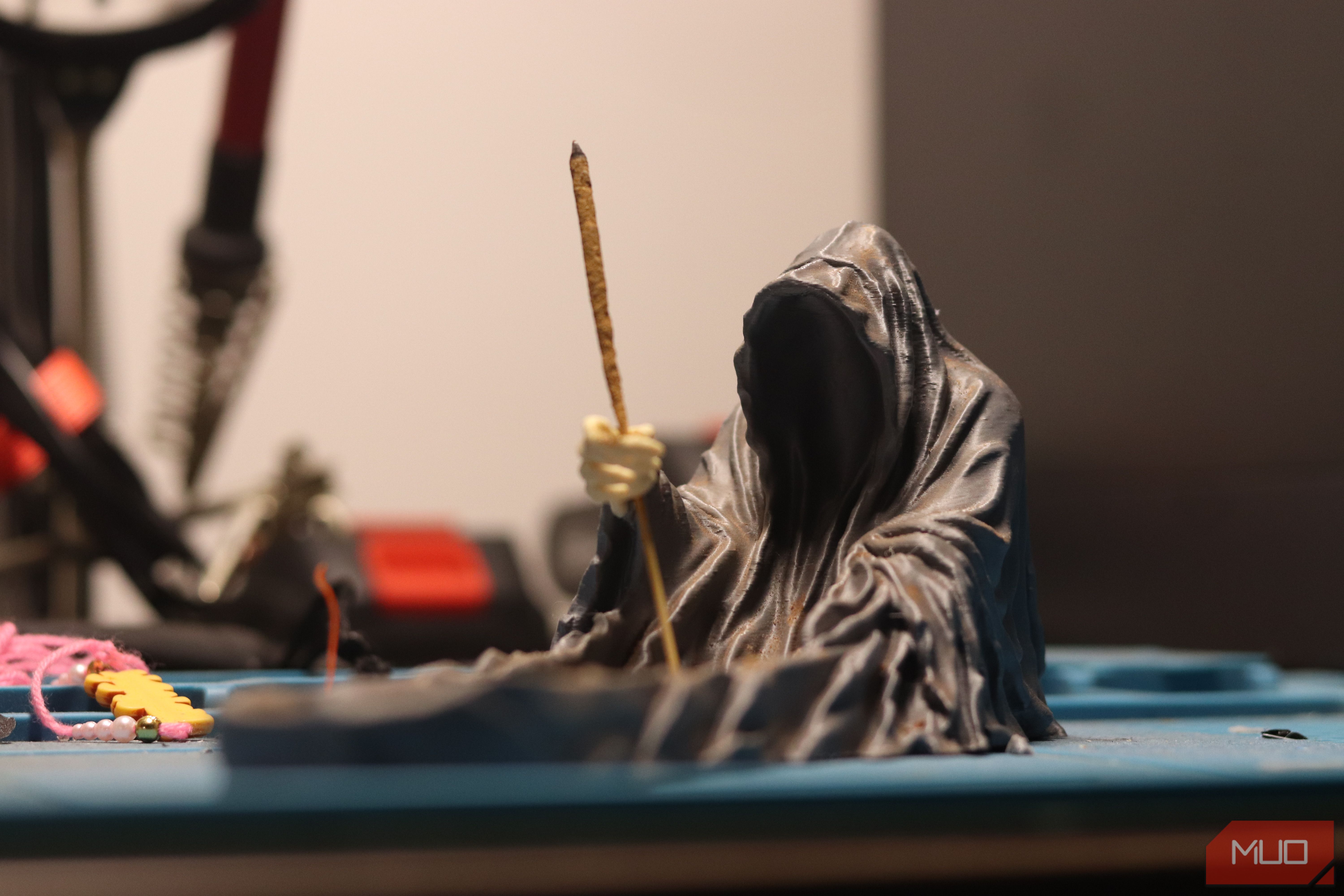 Shadowy 3D printed incense holder.