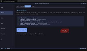 Sifty system optimization and cache cleanup tool.