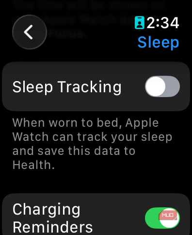 sleep tracking off
