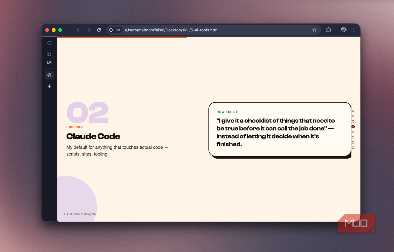 Slide 02 on Claude Code, described as the default tool for coding tasks