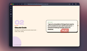 Slide 02 on Claude Code, described as the default tool for coding tasks