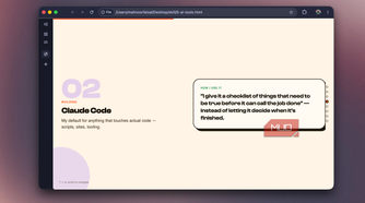 Slide 02 on Claude Code, described as the default tool for coding tasks