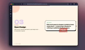 Slide 03 on Open Design, an open-source local-first alternative to paid design tools