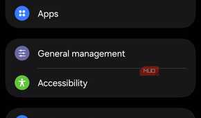Smartphone settings menu with various options